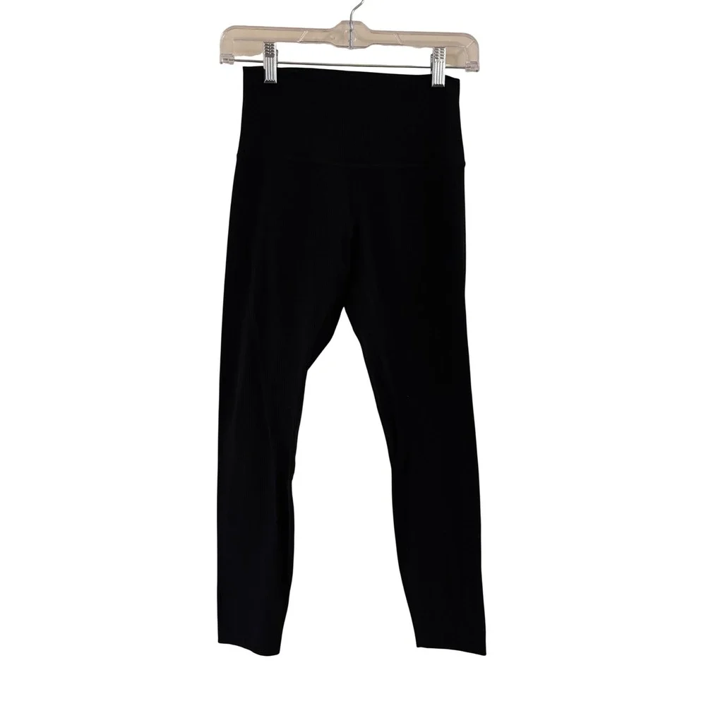 Lululemon Align High-Rise Ribbed Pant 25 Black Nulu Yoga Leggings Size 6